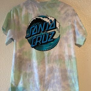 Santa Cruz size M light green & blue tie dye tee. Great condition.